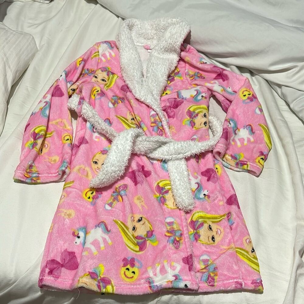 Nickelodeon m hooded robe blond girl ponytail unicorn bows emojis euc worn once